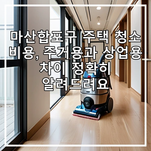 마산합포구 주택 청소 비용, 주거용과 상업용 차이 정확히 알려드려요