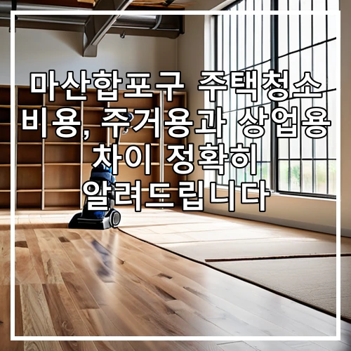 마산합포구 주택청소 비용, 주거용과 상업용 차이 정확히 알려드립니다