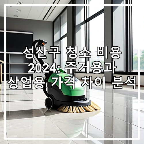 성산구 청소 비용 2024: 주거용과 상업용 가격 차이 분석