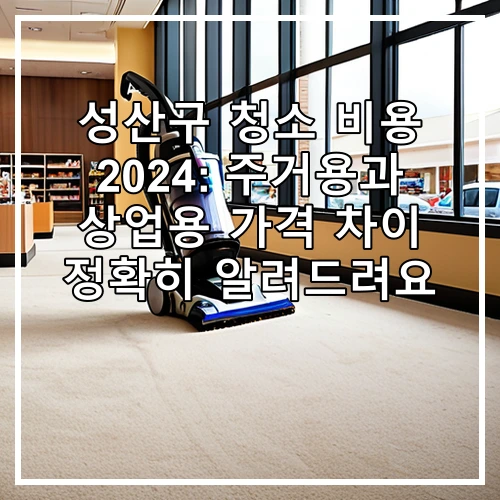 성산구 청소 비용 2024: 주거용과 상업용 가격 차이 정확히 알려드려요