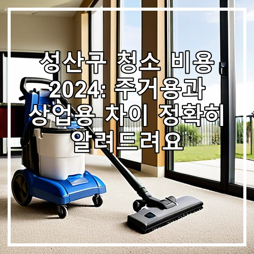 성산구 청소 비용 2024: 주거용과 상업용 차이 정확히 알려드려요