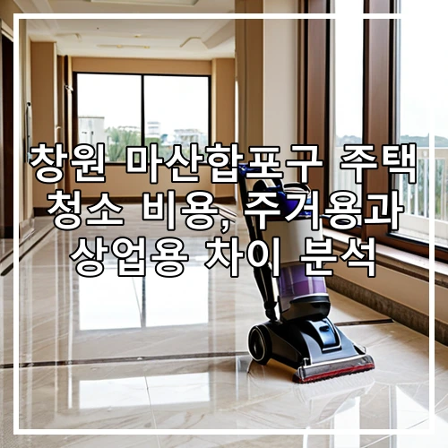 창원 마산합포구 주택 청소 비용, 주거용과 상업용 차이 분석