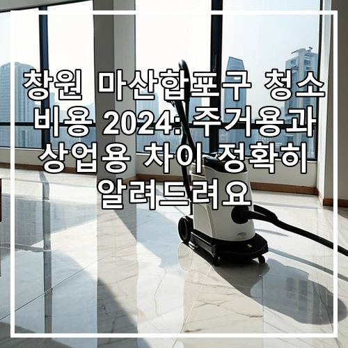 창원 마산합포구 청소 비용 2024: 주거용과 상업용 차이 정확히 알려드려요