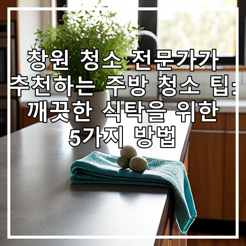 창원 청소 전문가가 추천하는 주방 청소 팁: 깨끗한 식탁을 위한 5가지 방법